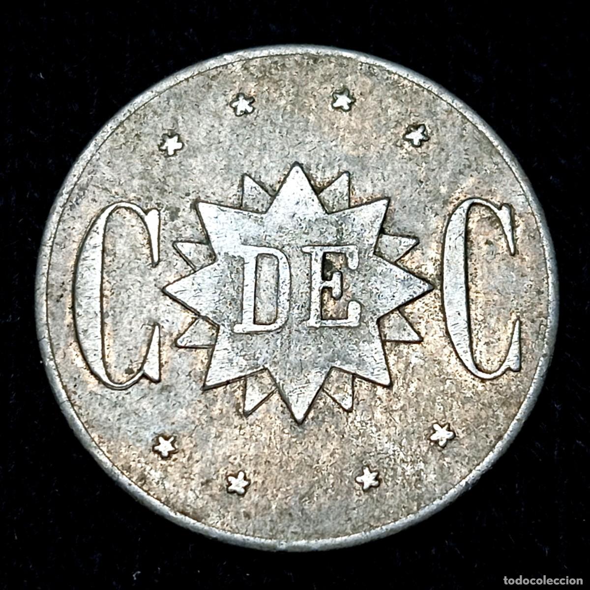 Monedas locales: ⚜️ BBE8 0. Escasa o rara. Ficha de Cooperativa de Consumo. 1 peseta. 3,33 g. Ver descripci&oacute;n
