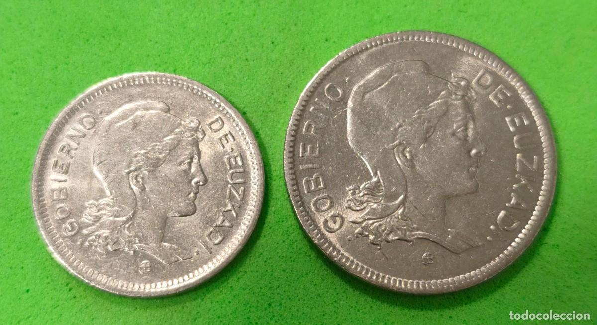 Monedas locales: EUZKADI. A&Ntilde;O 1937.- 1 Y 2 PTAS NIQUEL. LOTE DE DOS MONEDAS.