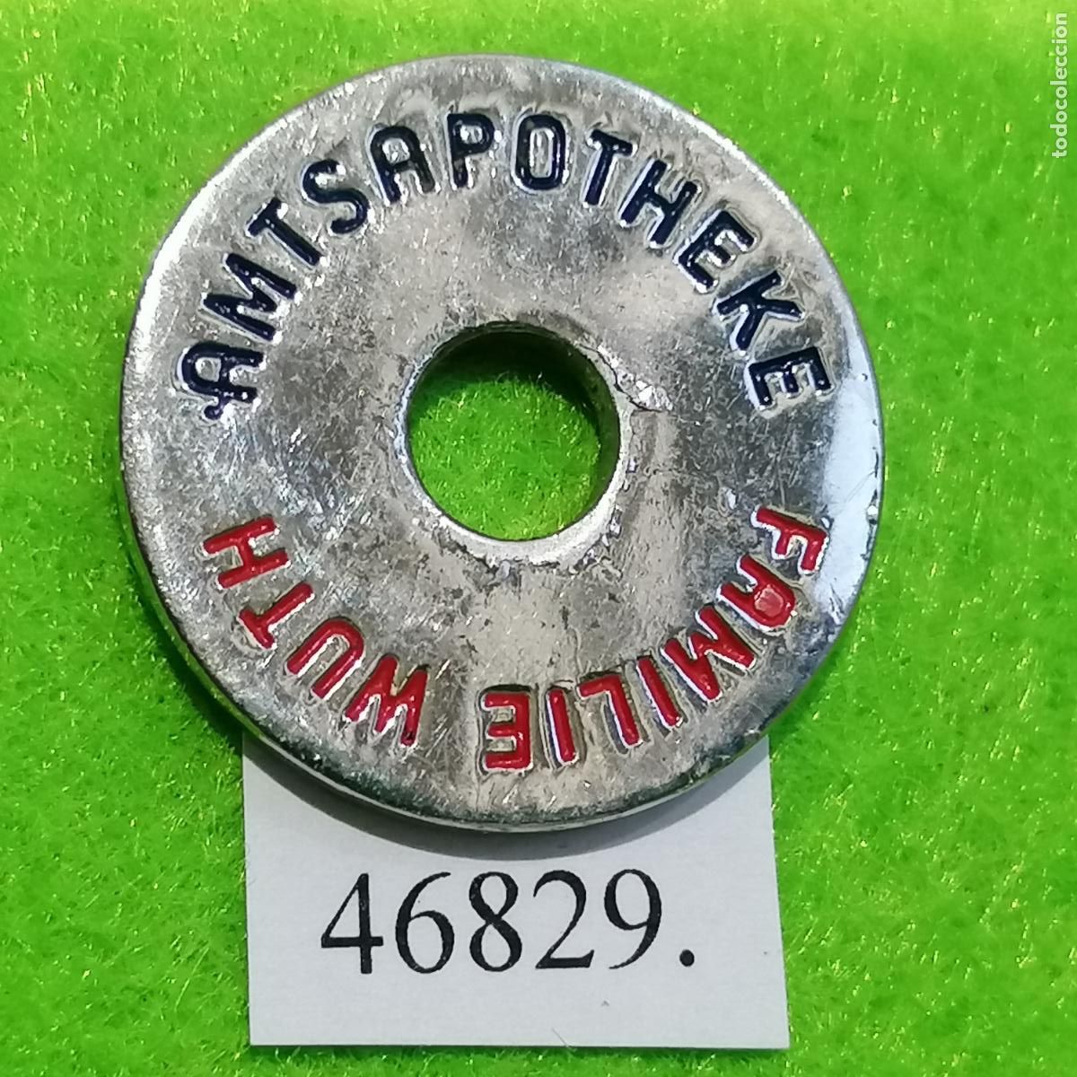 Monedas locales: ficha Alemania, FAMILIE WUTH AMTSAPOTHEKE, farmacia, token, jeton