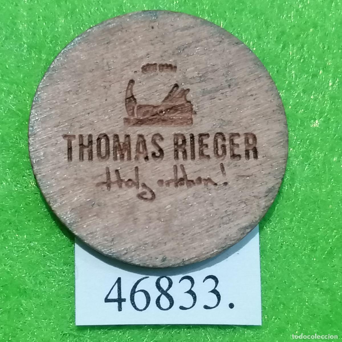 Monedas locales: ficha Alemania, madera, THOMAS RIEGER holy erleben, token, jeton