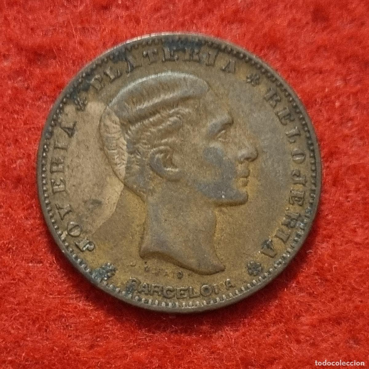 Monedas locales: FICHA PUBLICIDAD RELOJERIA PLATERIA LA ISLA DE CUBA BARCELONA SIGLO XIX ORIGINAL C38