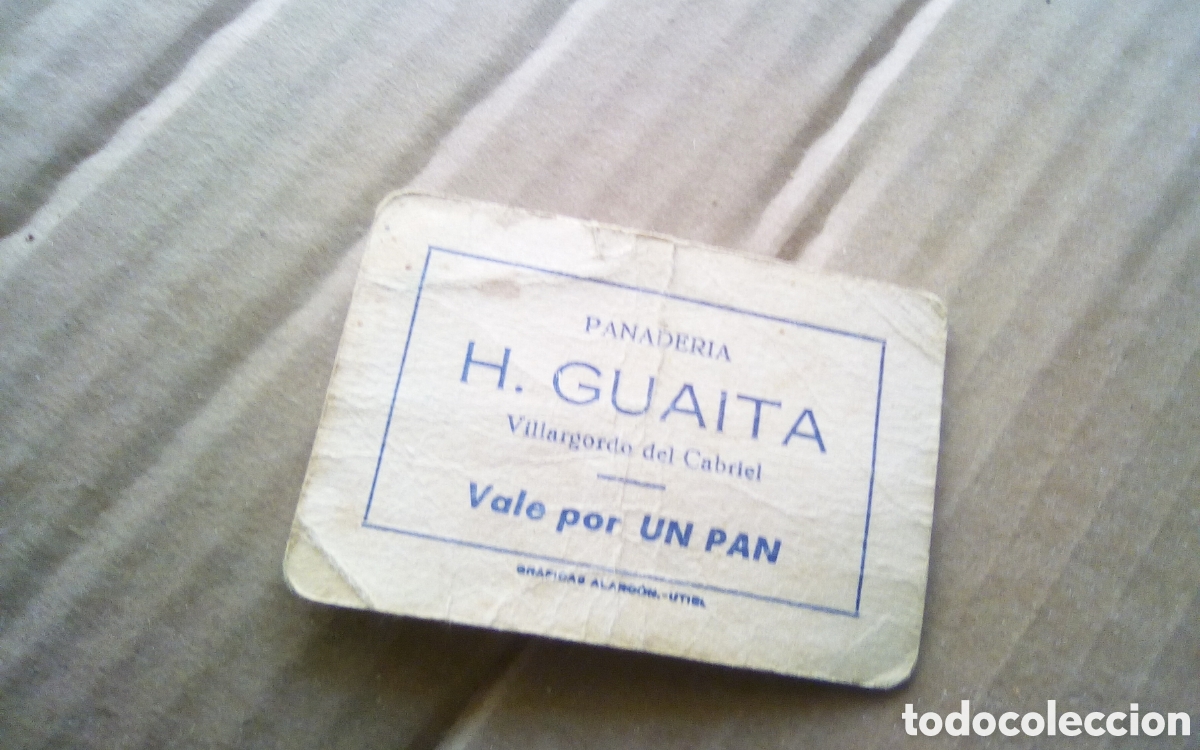 Monedas locales: Vale por 1 pan. Panader&iacute;a H. Guaita. De una poblaci&oacute;n de la provincia de Cuenca.