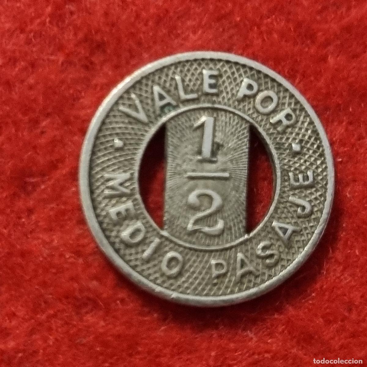 Monedas locales: FICHA VALE POR MEDIO 1/2 PASAJE ELECTRIC HABANA CUBA ORIGINAL C38