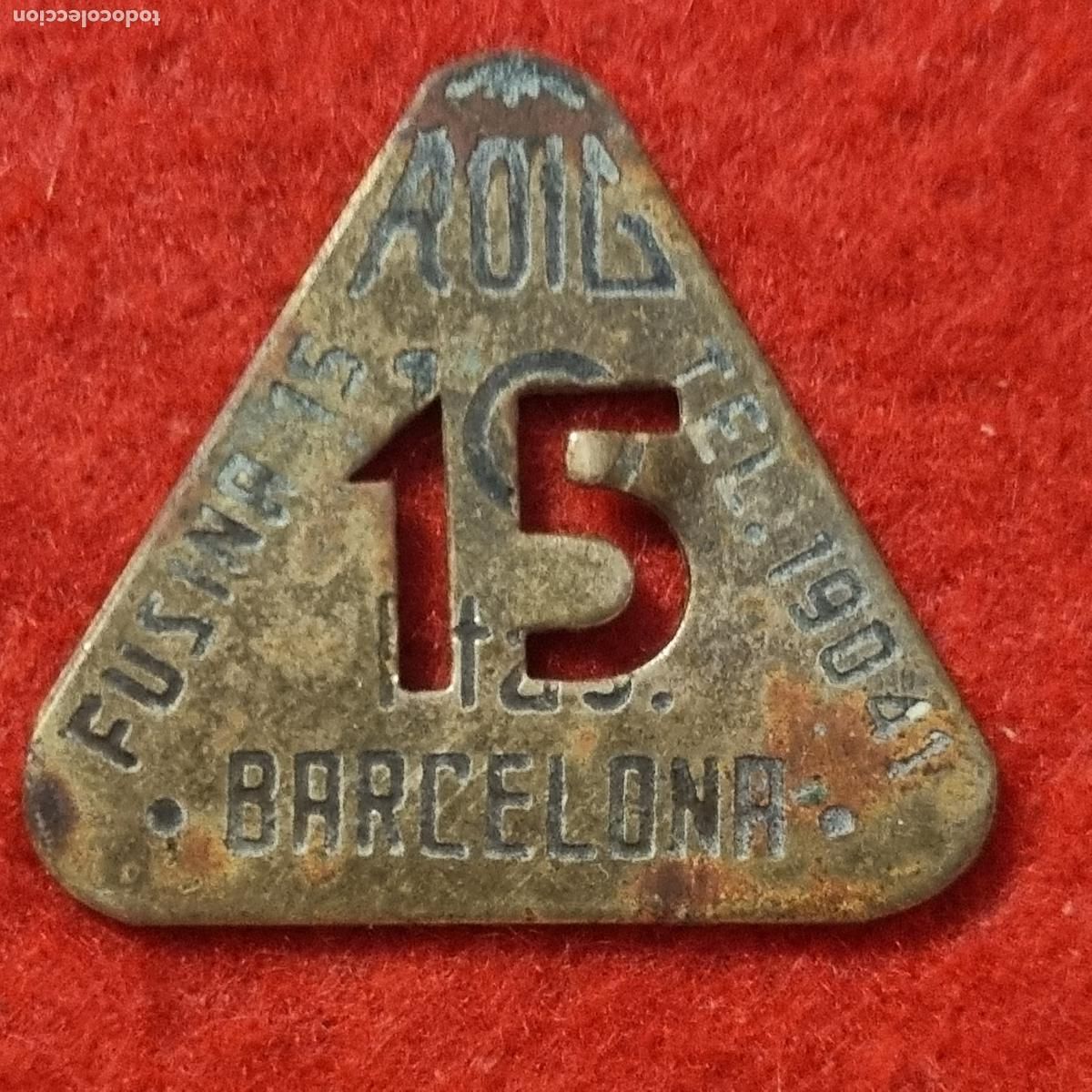 Monedas locales: FICHA ROIG BARCELONA VALOR 15 PESETAS ORIGINAL C38