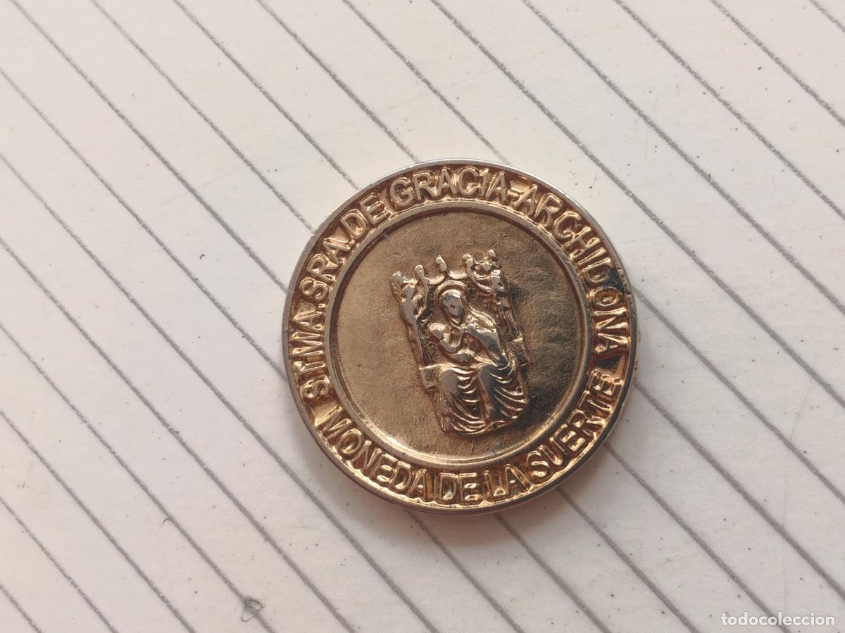 Monedas locales: Virgen de Archidona, ficha de 1 euro. Moneda de la suerte