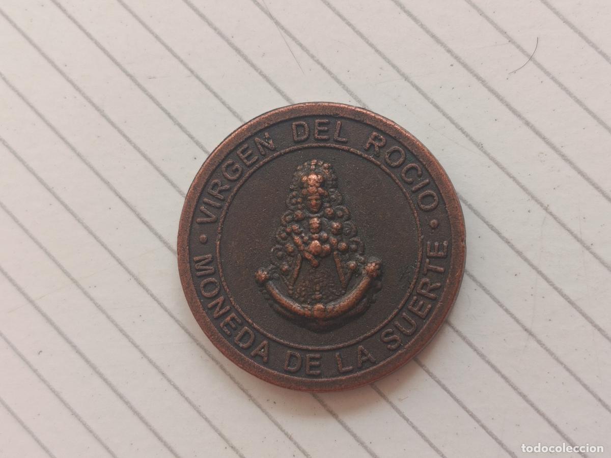 Monedas locales: Virgen del Roc&iacute;o, ficha de 1 euro. Moneda de la suerte