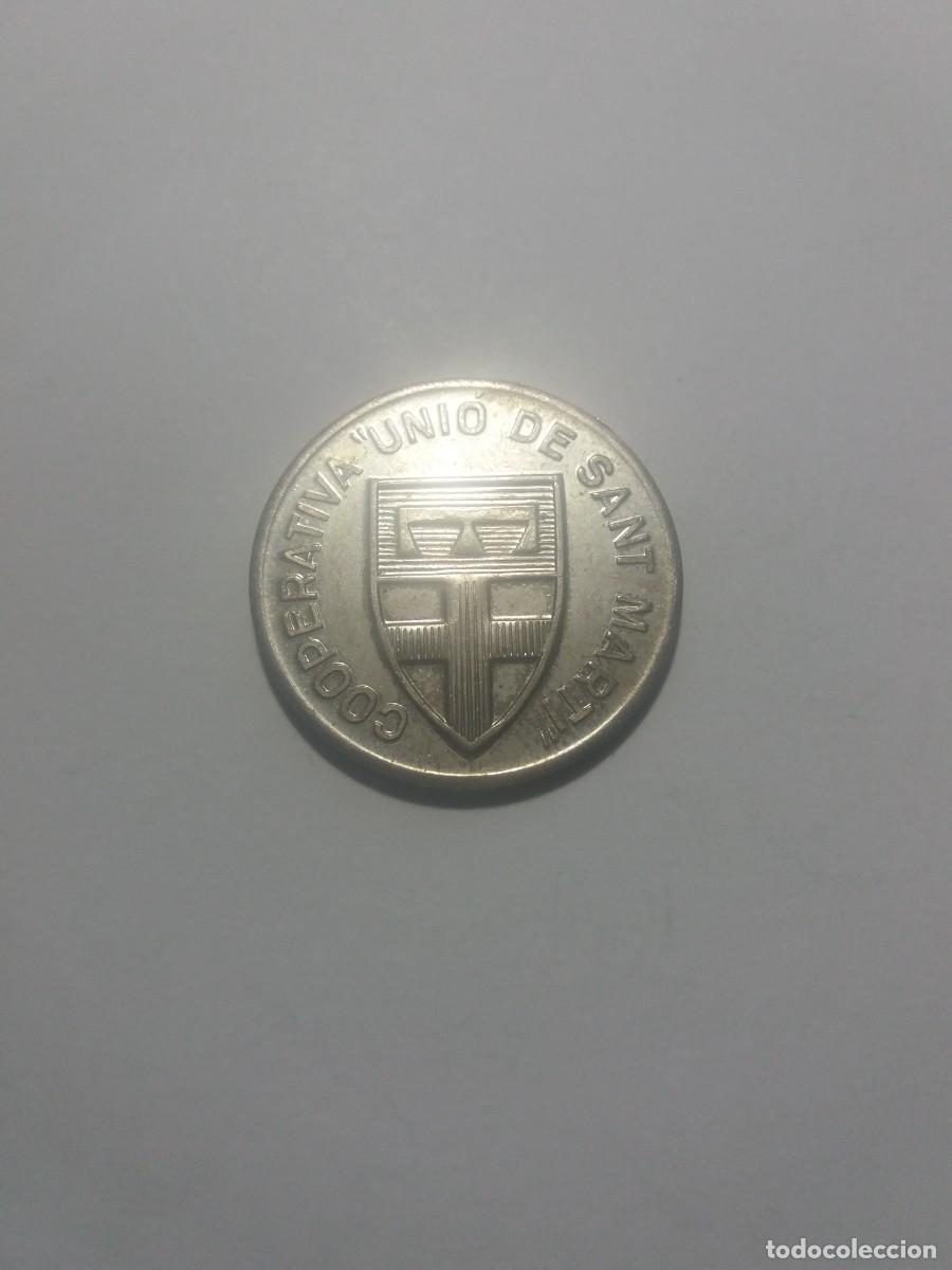 Monedas locales: Ficha Cooperativa 1 Pesseta UNI&Oacute; SANT MARTI Barcelona