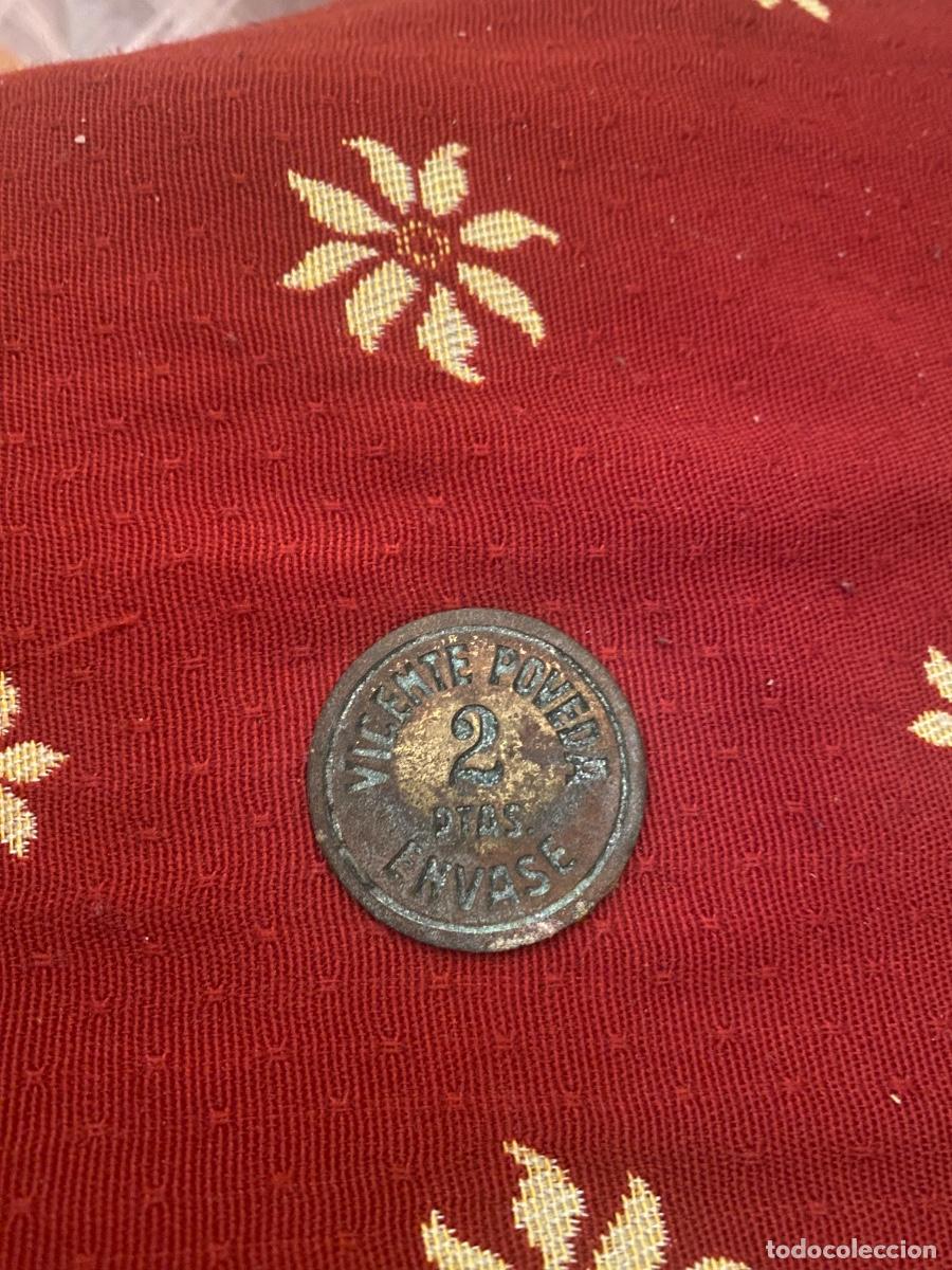 Monedas locales: RARA FICHA TOKEN 2 PESETAS ENVASE , VICENTE POVEDA