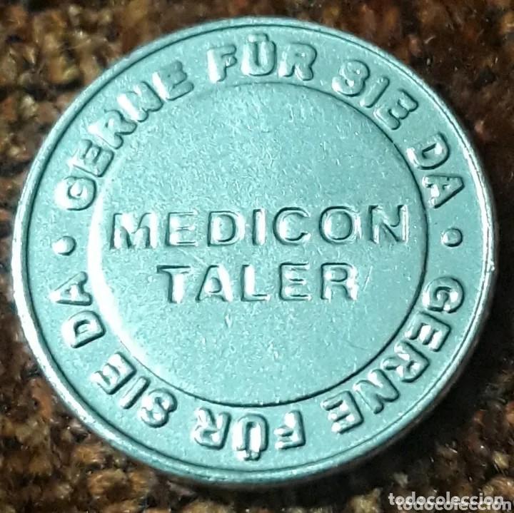 Monedas locales: Ficha Alemania farmacia, MEDICON TALER, apotheke, token, jet&oacute;n