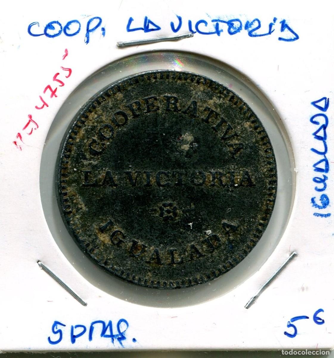 Monedas locales: 5 PESETAS COOP. LA VICTORIA IGUALADA ( MES4755 )