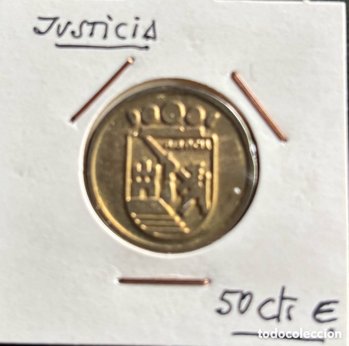 Monedas locales: Ficha publicidad. Justicia. 50 c&eacute;ntimos de euro