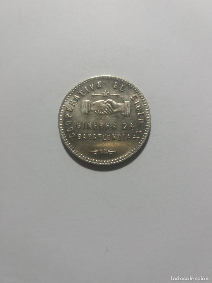 Monedas locales: Ficha 1 Peseta Cooperativa EL SIGLO XX Barceloneta