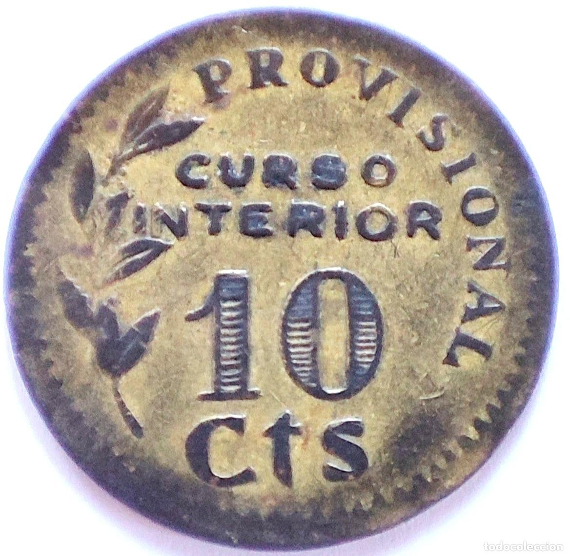 Monedas locales: GOVIERNO PROVISIONAL - 10 CENTIMOS CURSO INTERIOR CAZALLA DE LA SIERRA