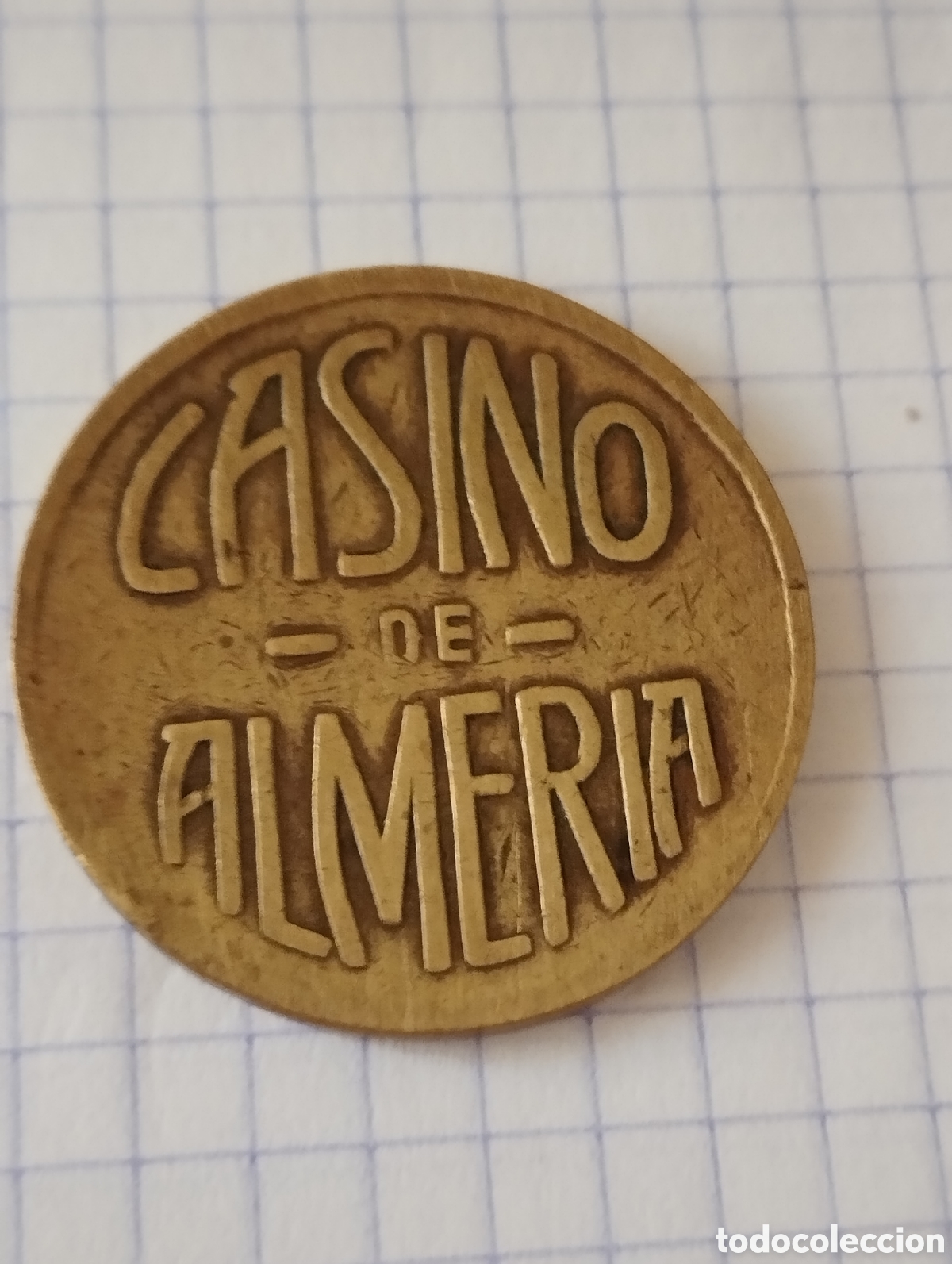Monedas locales: FICHA CASINO DE ALMER&Iacute;A 50 C&Eacute;NTIMOS ORIGINAL DE EPOCA