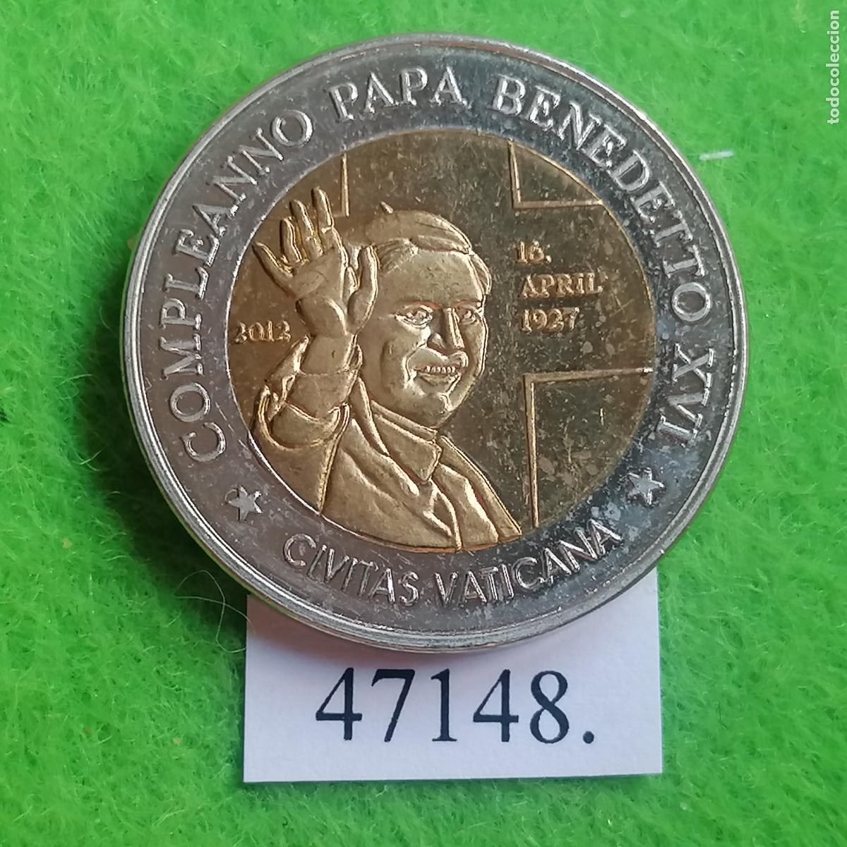 Monedas locales: Ficha, civitas vaticana, Benedicto XVI, Vaticano, europrueba, pattern, essai, specimen, token, jeton