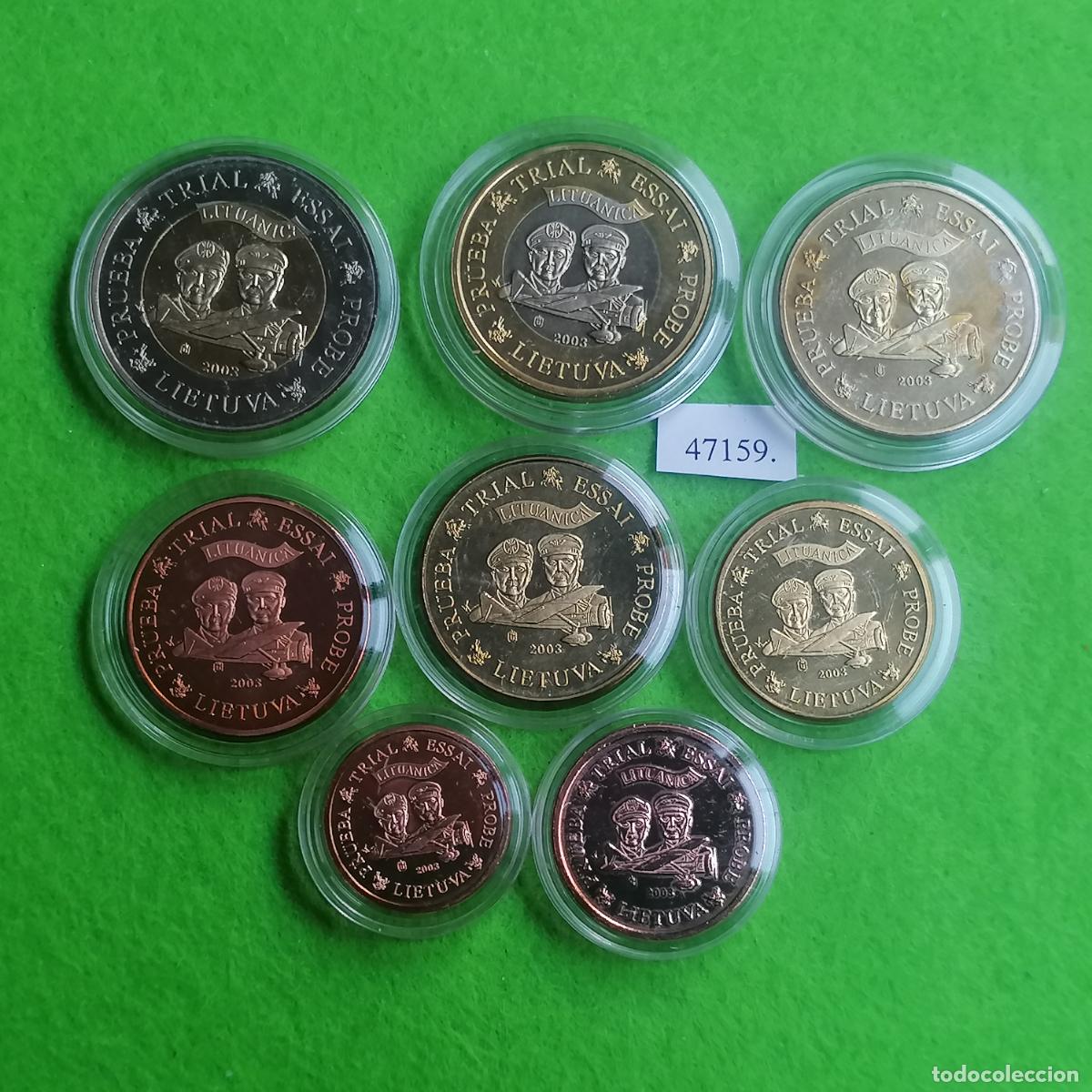Monedas locales: Serie 8 europrueba Lituania 2003, medalla, pattern, essai, specimen, Ficha, and token, jeton