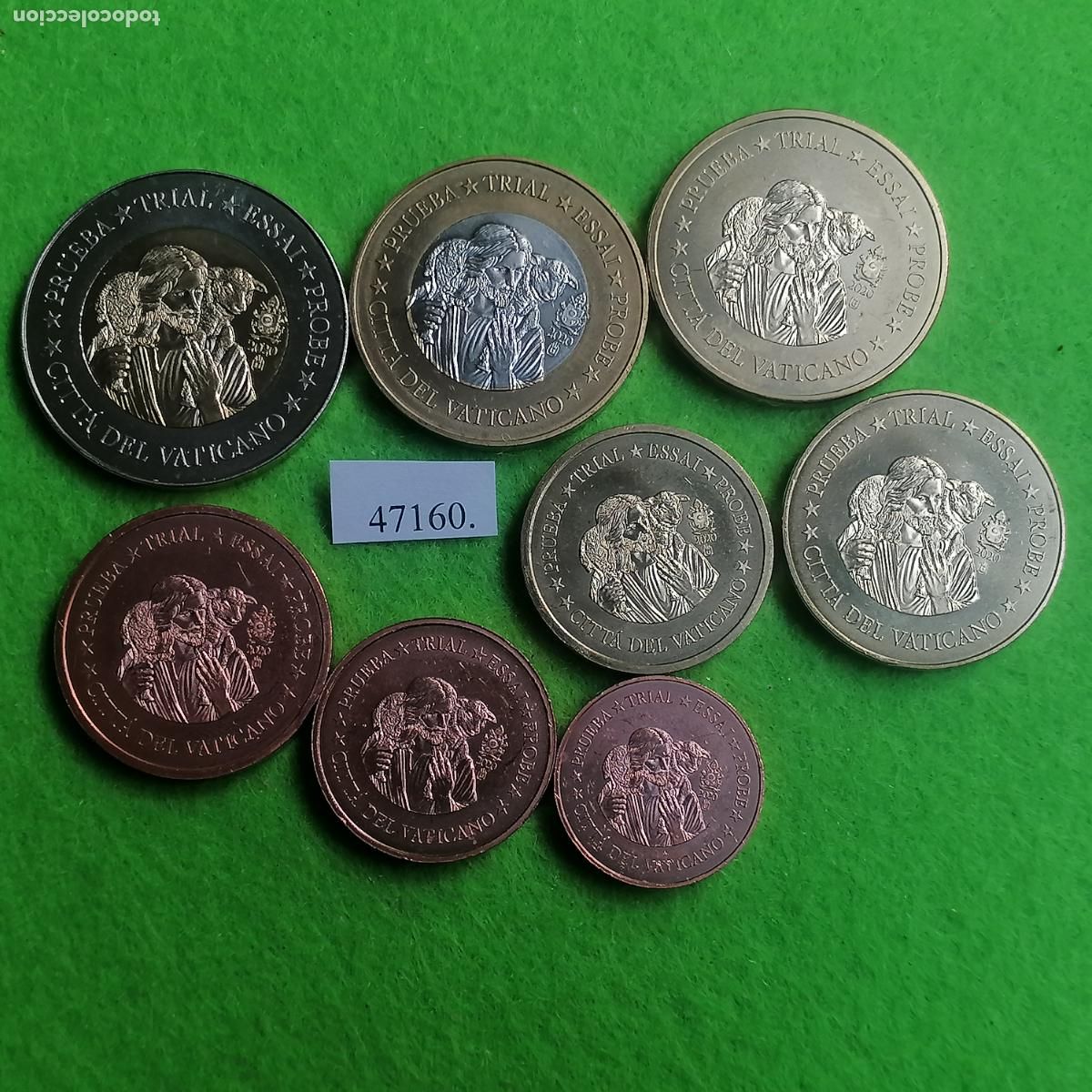 Monedas locales: Serie 8 europrueba Citta del Vaticano 2020, medalla, pattern, essai, specimen, Ficha, token, jeton