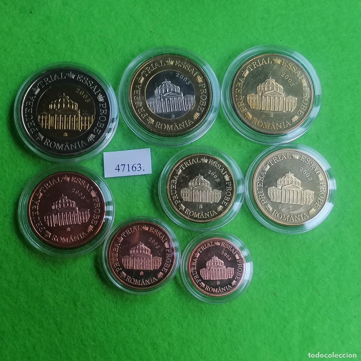 Monedas locales: Serie 8 europrueba Rumania 2003, medalla, pattern, essai, specimen, Ficha, token, jeton
