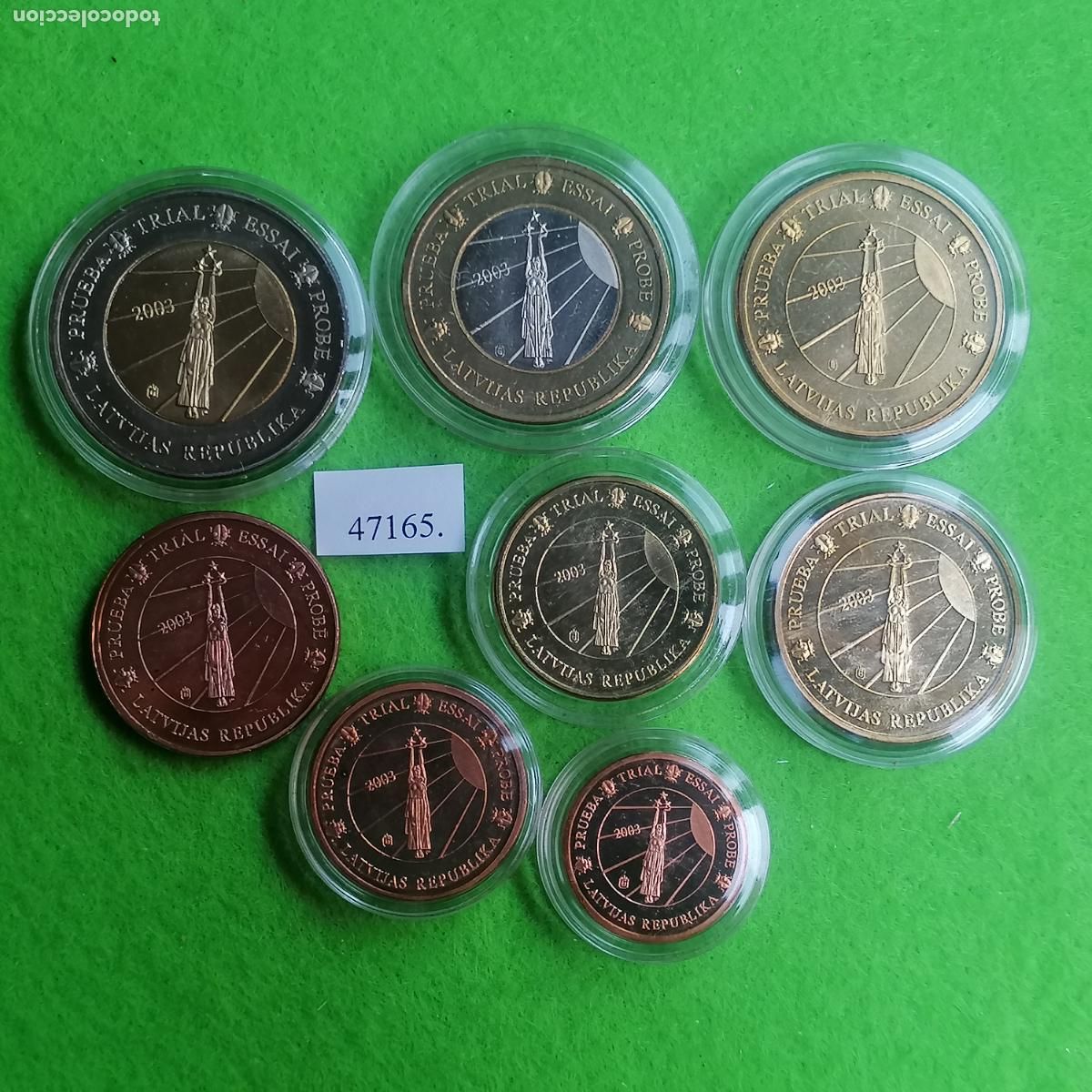 Monedas locales: Serie 8 europrueba Letonia 2003, medalla, pattern, essai, specimen, Ficha, token, jeton