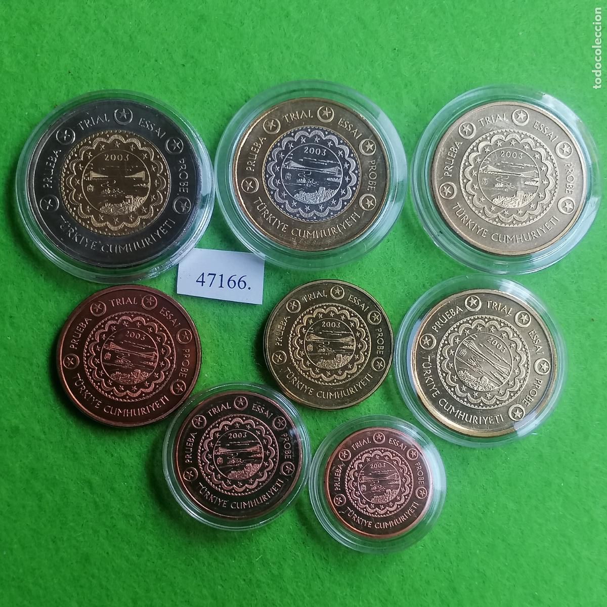 Local Coins: Serie 8 europrueba Turquia, T&uuml;rkiye, 2003, medalla, pattern, essai, specimen, Ficha, token, jeton