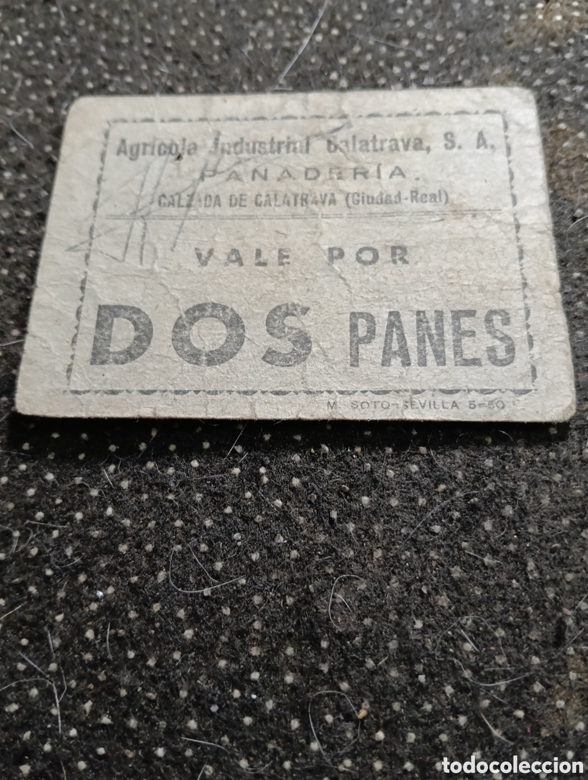 Monedas locales: Vale por dos panes, CALZADA DE CALATRAVA (Ciudad Real) usado y firmado por el vendedor.