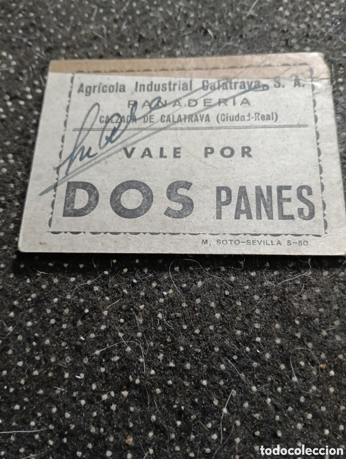 Monedas locales: Vale por dos panes, CALZADA DE CALATRAVA (Ciudad Real) usado y firmado por el vendedor.