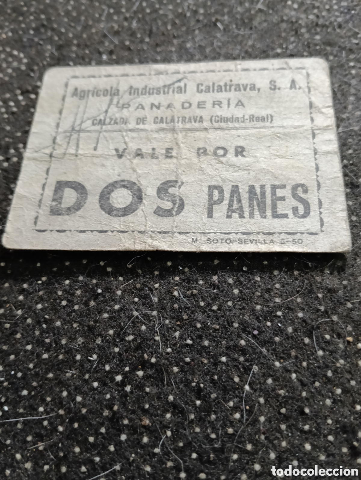 Monedas locales: Vale por dos panes, CALZADA DE CALATRAVA (Ciudad Real) usado y firmado por el vendedor.