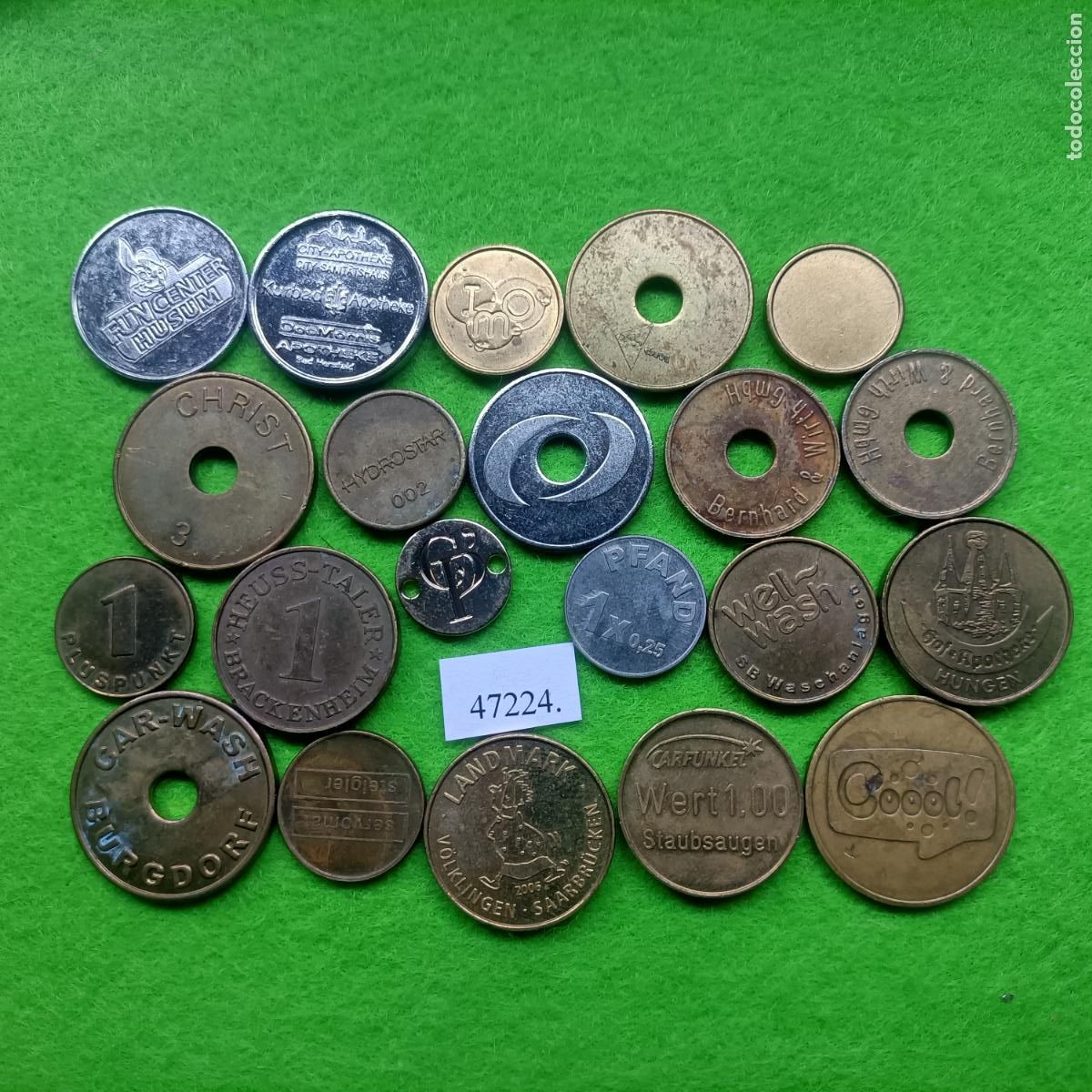 Monedas locales: Lote fichas, token, jet&oacute;n, 47224