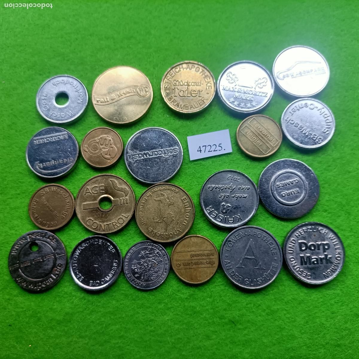 Monedas locales: Lote fichas, token, jet&oacute;n, 47225