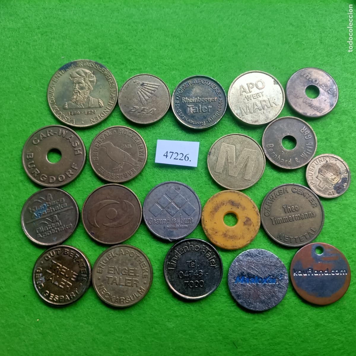 Monedas locales: Lote fichas, token, jet&oacute;n, 47226