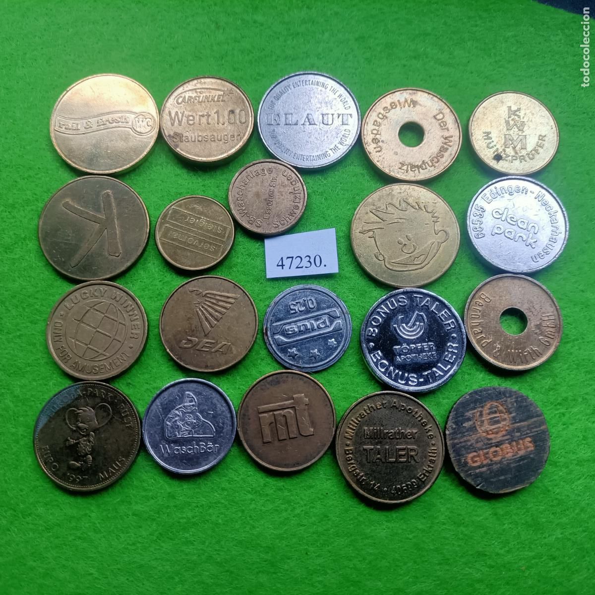 Monedas locales: Lote fichas, token, jet&oacute;n, 47230