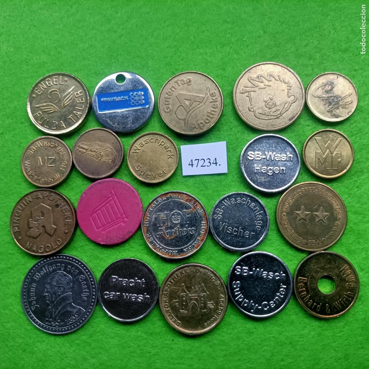 Monedas locales: Lote fichas, token, jet&oacute;n, 47234