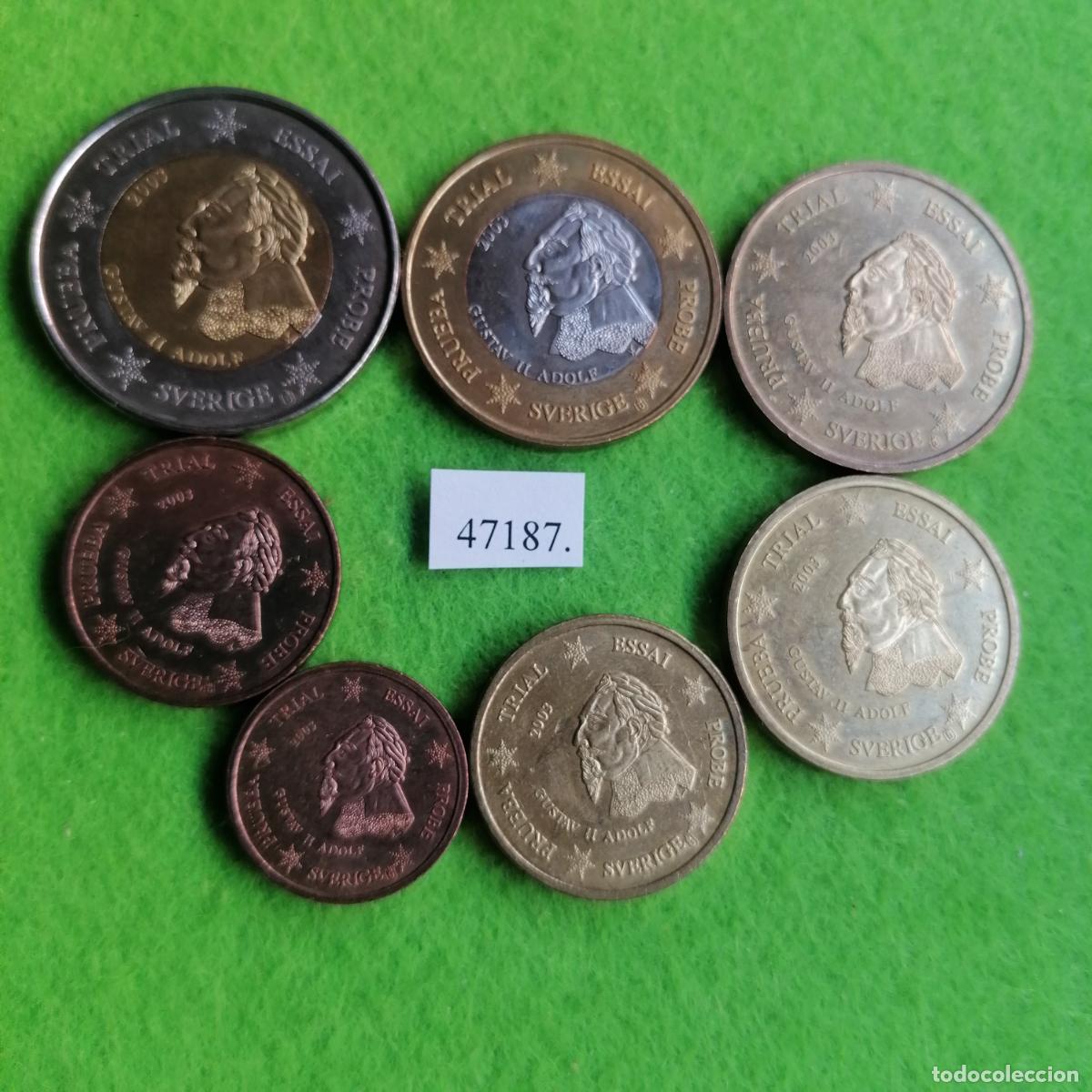 Monedas locales: Lote fichas, Suecia, europrueba, pattern, essai, specimen, token, jet&oacute;n, 47186