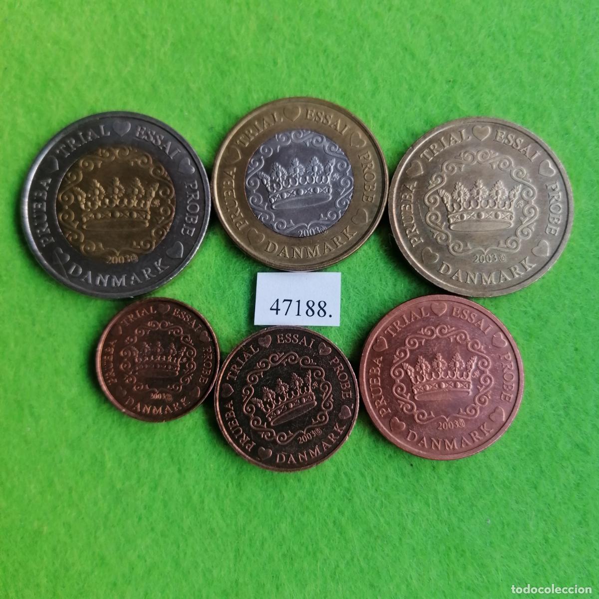 Monedas locales: Lote fichas, Dinamarca, europrueba, pattern, essai, specimen, token, jet&oacute;n, 47186