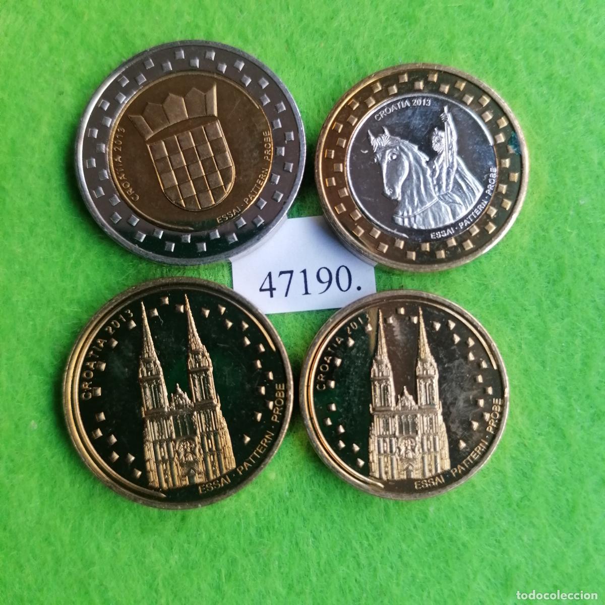 Monedas locales: Lote fichas, Croacia, europrueba, pattern, essai, specimen, token, jet&oacute;n, 47186