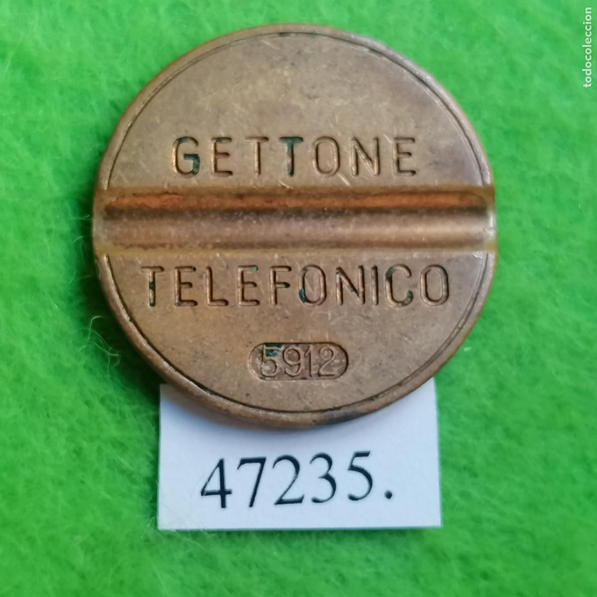 Monedas locales: ficha telef&oacute;no Italia , 5912 sin ceca, token, jet&oacute;n