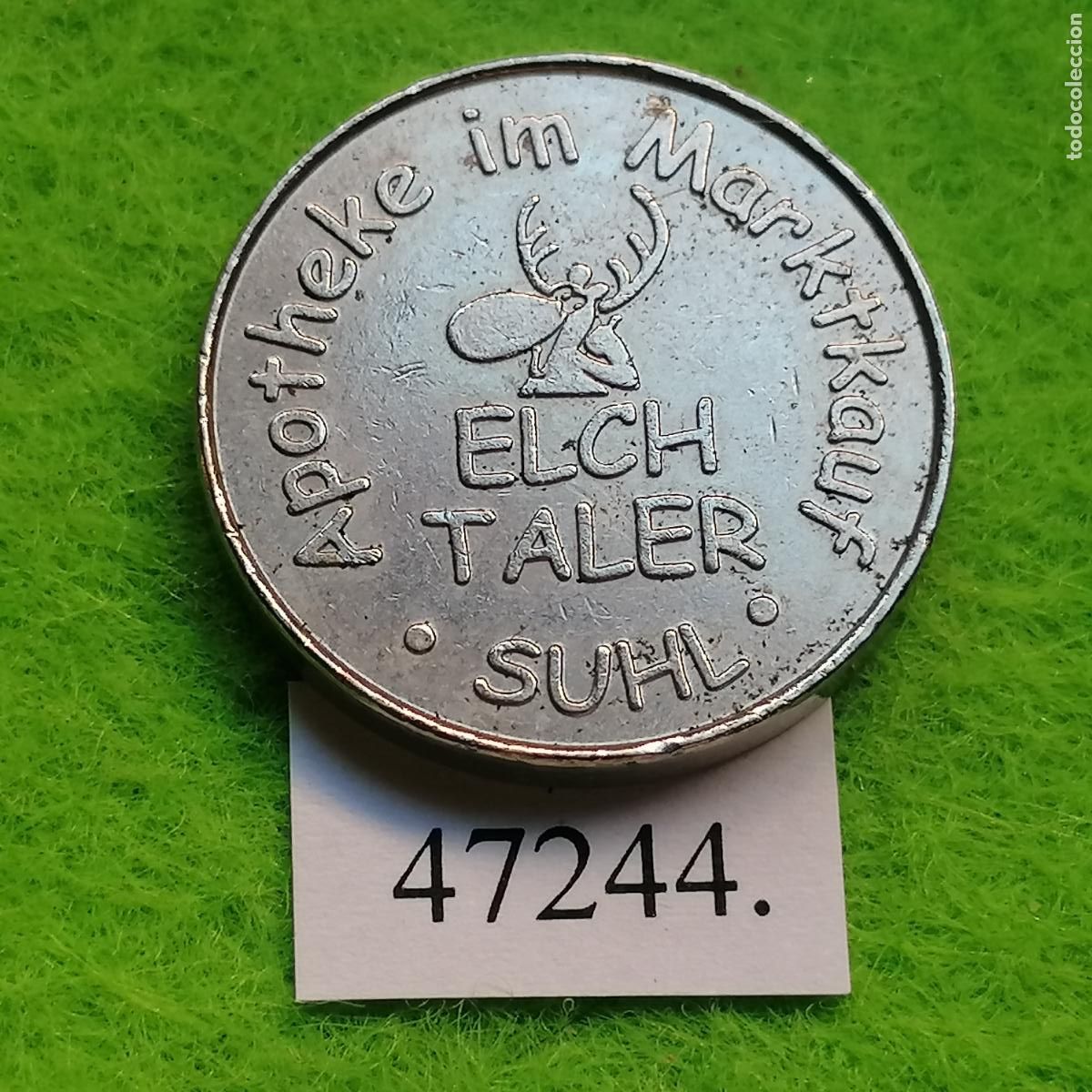 Monedas locales: ficha Alemania, Suhl, Apotheke im Marktkauf, farmacia, apotheke, token, jet&oacute;n