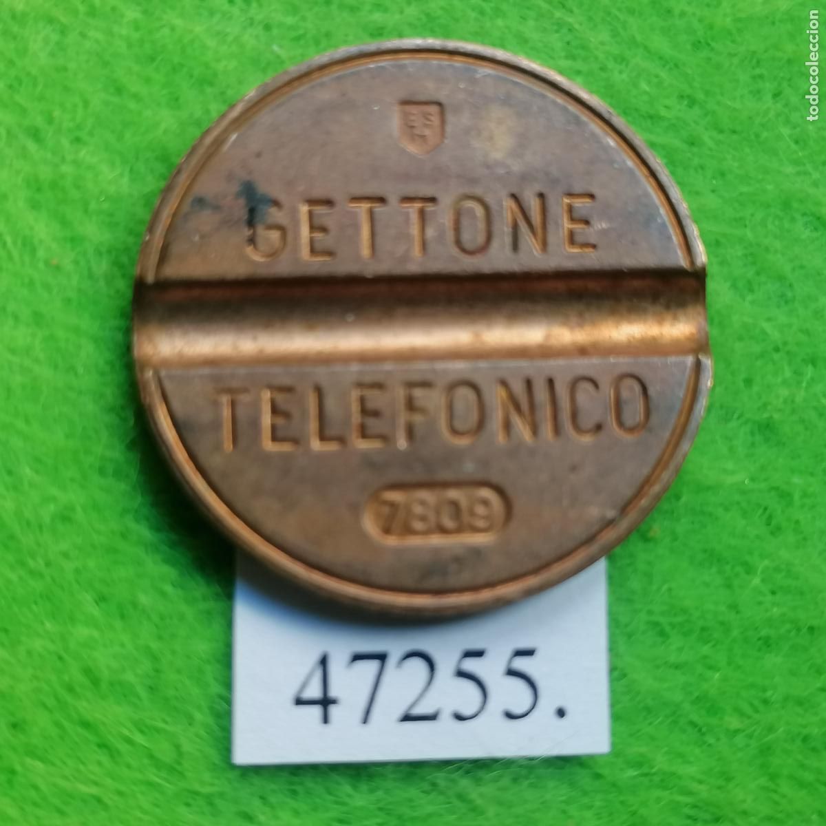 Monedas locales: ficha tel&eacute;fono Italia, 7809 ESM, token, jet&oacute;n