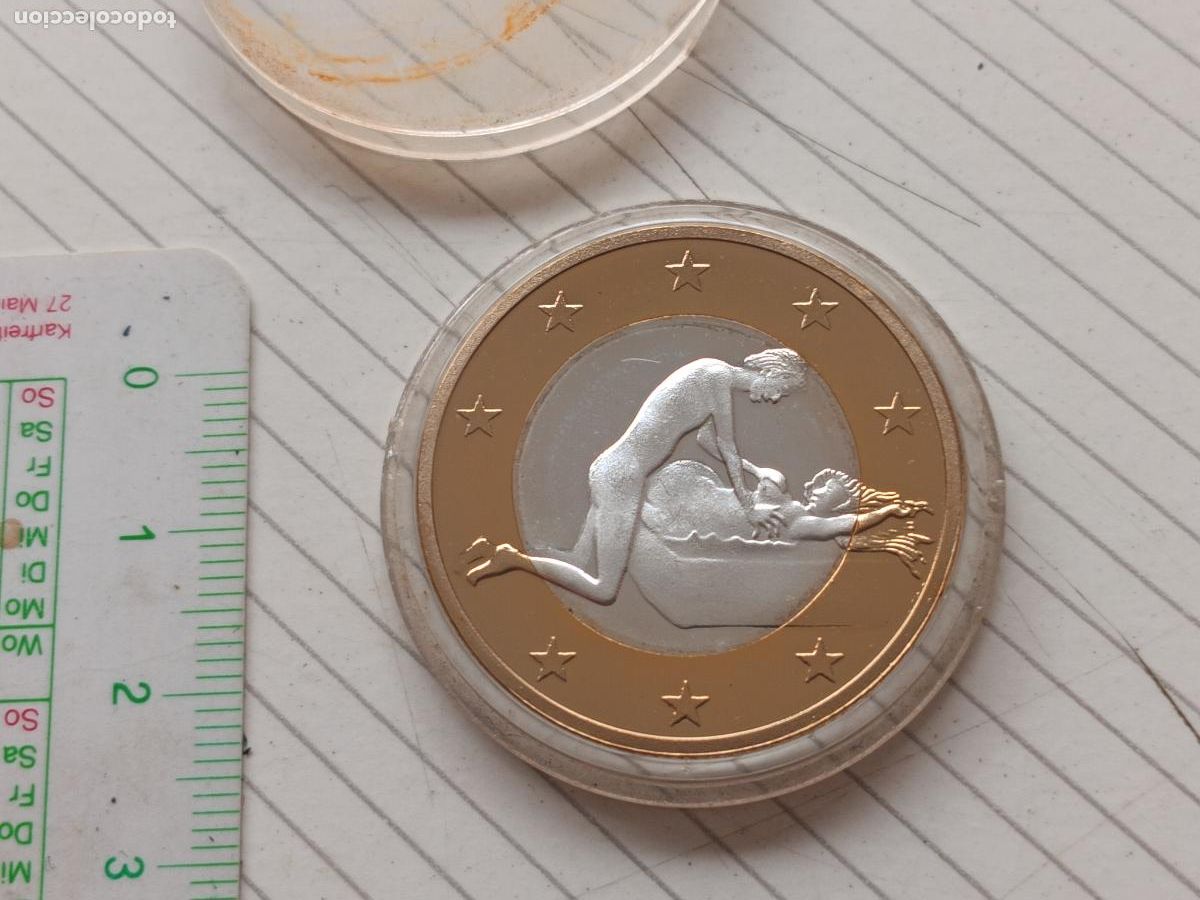 Monedas locales: Ficha er&oacute;tica. Moneda Kamasutra Sexo. 6 Sex Euros. Europa