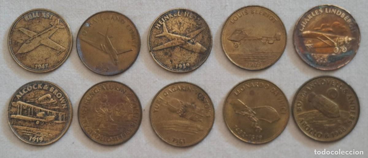 Monedas locales: Lote de 10 tokens fichas jetones antiguos de SHELL. ( todos diferentes)