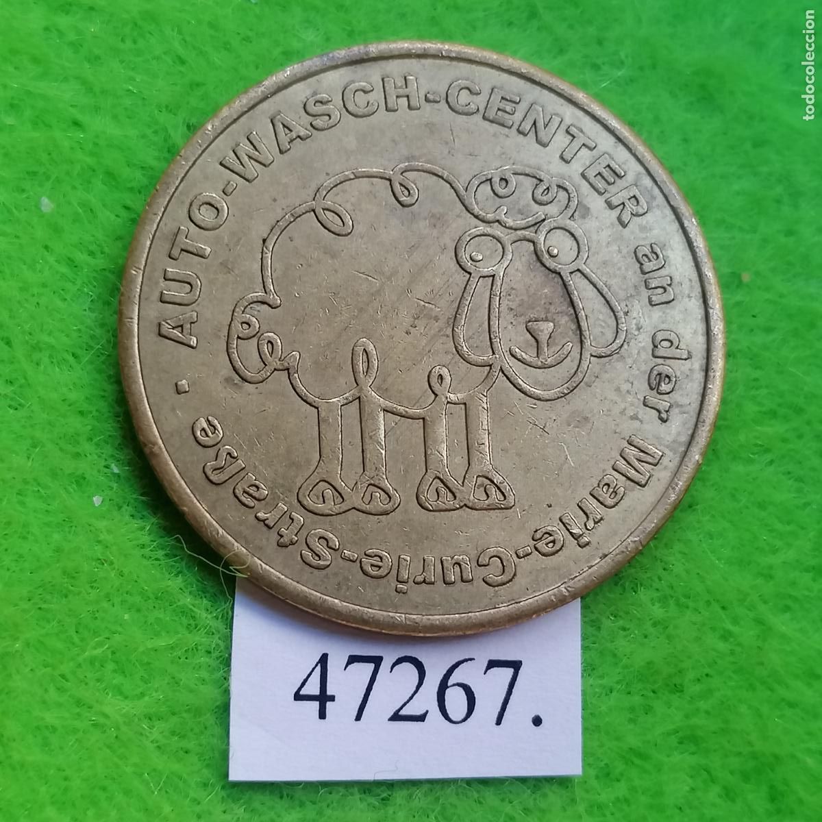 Monedas locales: ficha Alemania, Marie-Curie-Stra&szlig;e, Autolavado, carwash, Auto-Wasch-Center, token, jet&oacute;n