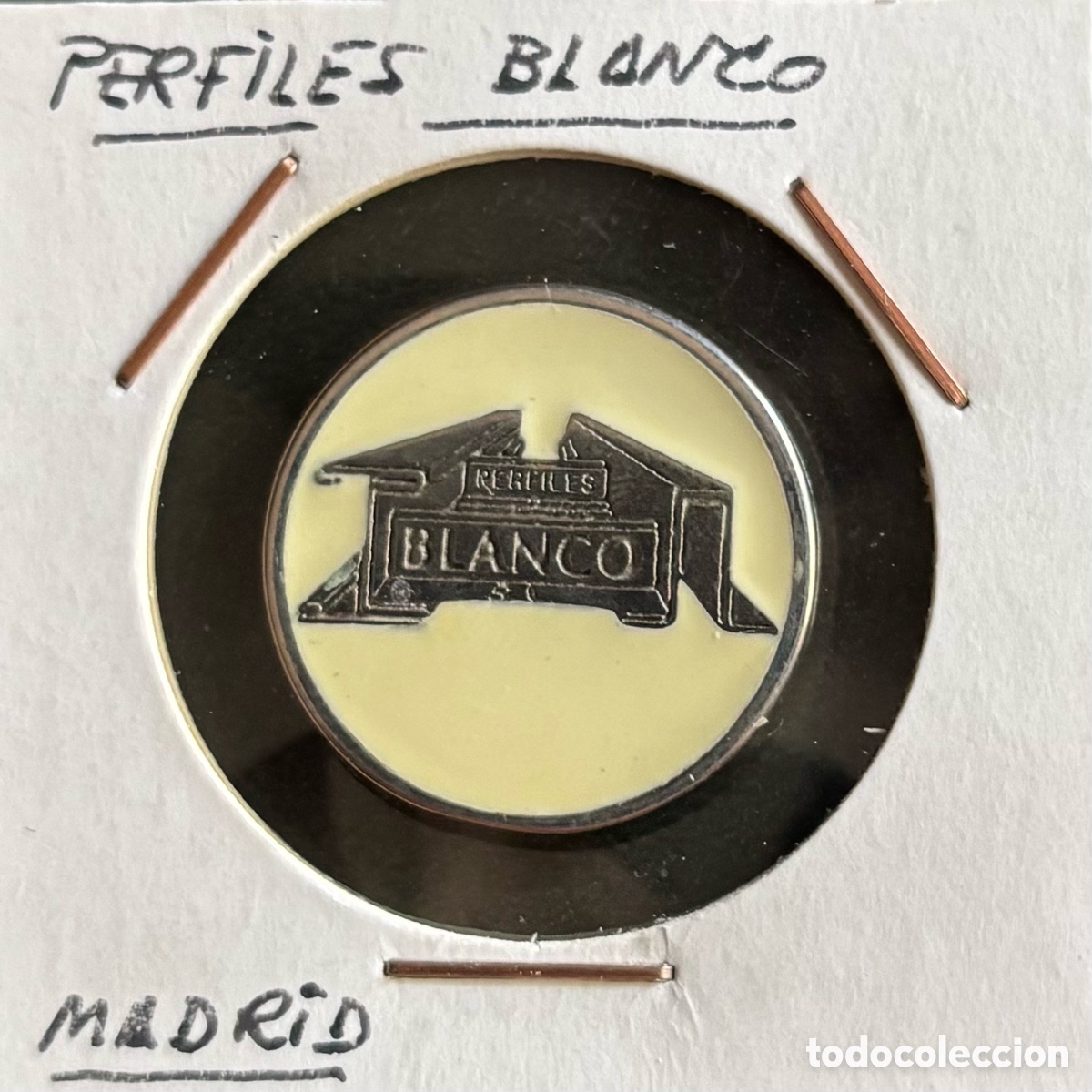 Monedas locales: Ficha publicidad. Perfiles Blanco. Madrid
