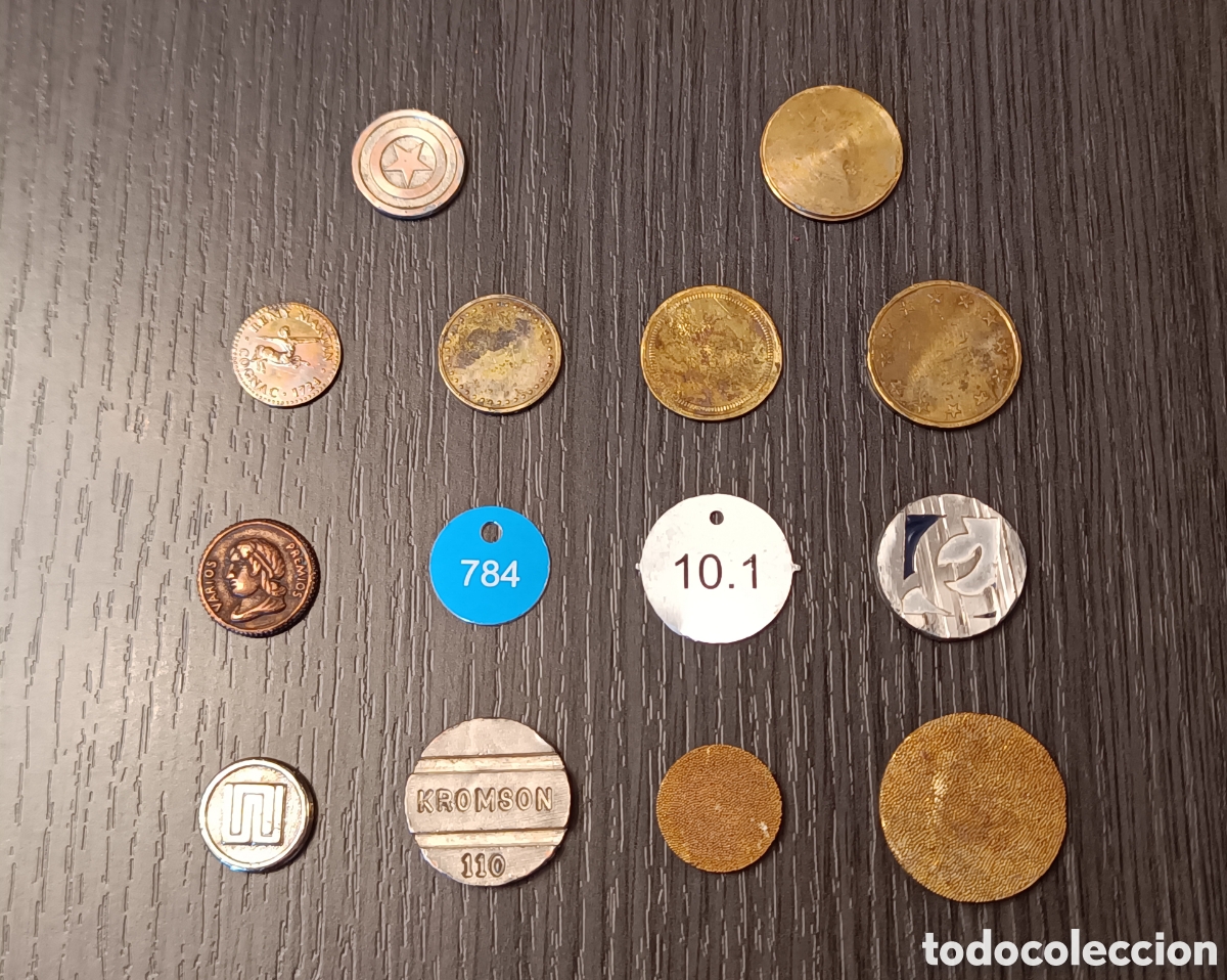Monedas locales: Lote 14 Antiguos Token - Jetones - Fichas