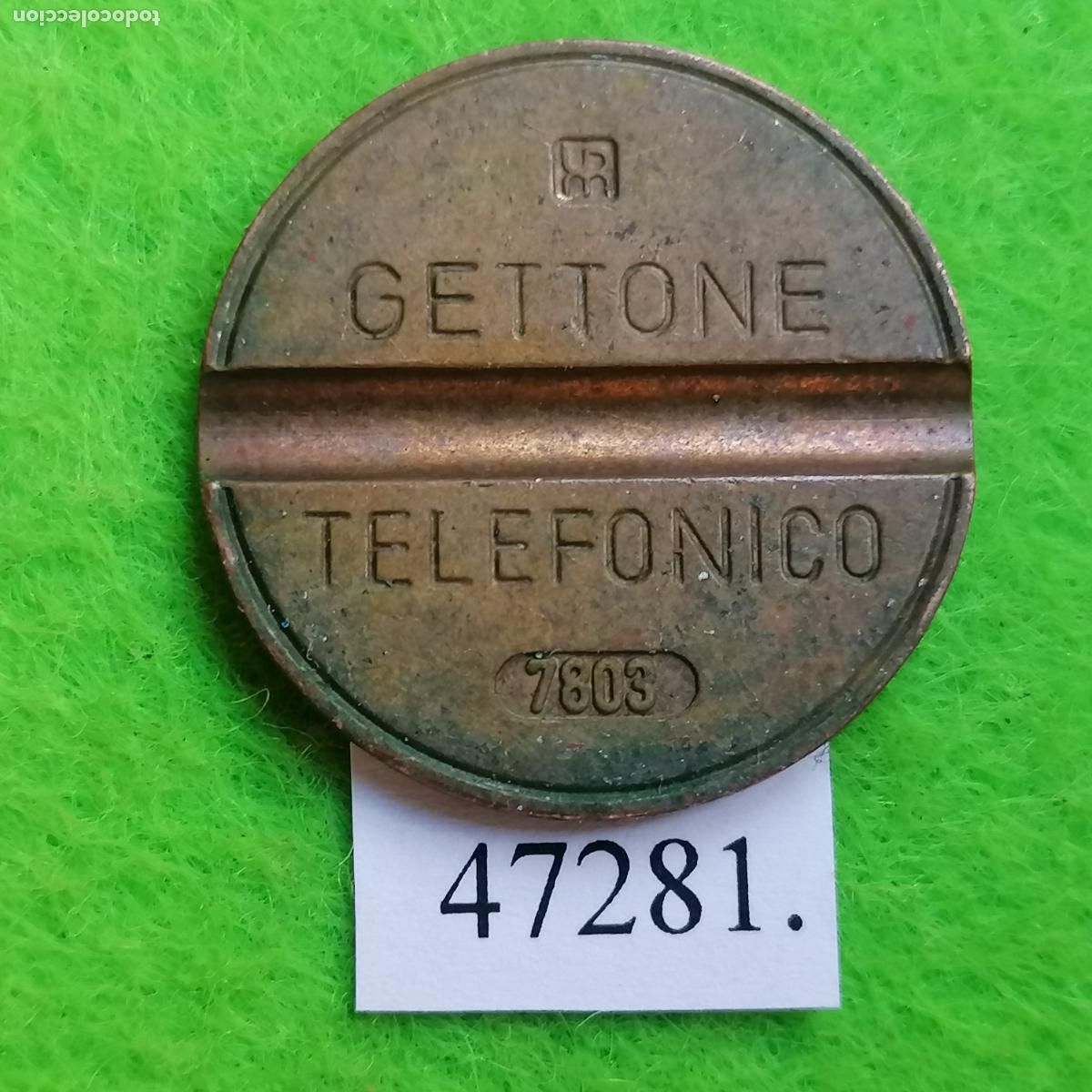 Monedas locales: ficha tel&eacute;fono Italia, 7803 IPM, token, jet&oacute;n