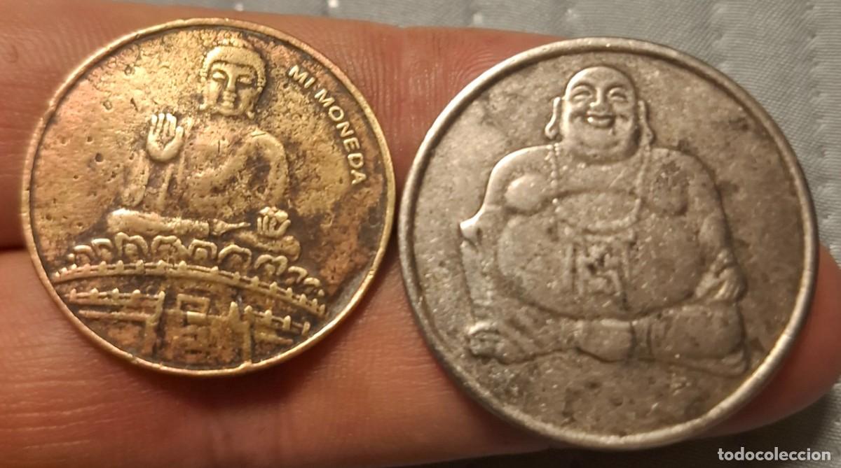 Monedas locales: 2 fichas tokens de buda a identificar