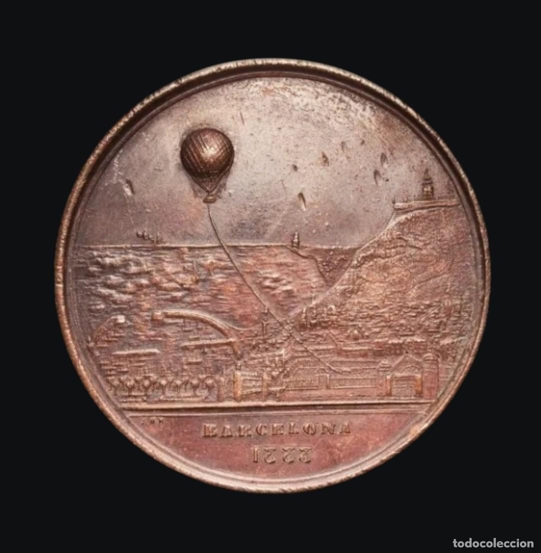 Monedas locales: Recuerdo de mi ascensi&oacute;n en el globo Medalla Expo Universal Barcelona 1888, bonce 52,48g, EBC+