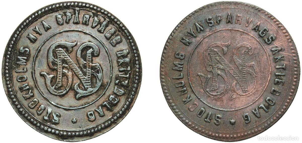 Monedas locales: Sweden ND (1876-1917) Token - Stockholms Nya Sp&aring;rv&auml;gs Aktiebolag Copper 1.49g XF