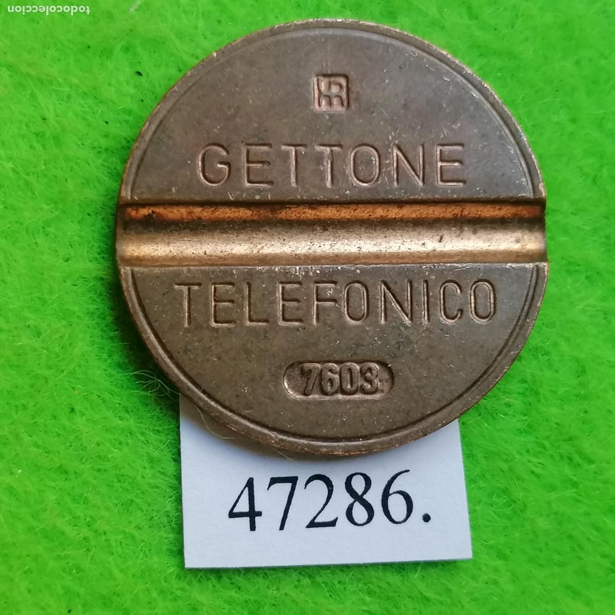 Monedas locales: ficha tel&eacute;fono Italia, 7603 IPM, token, jet&oacute;n