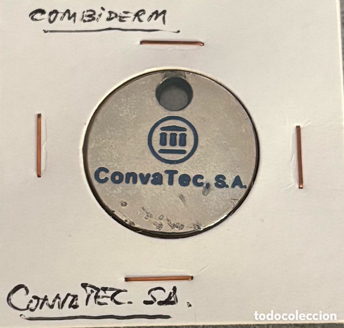 Monedas locales: Ficha publicidad. Convaleciente-Combiderm