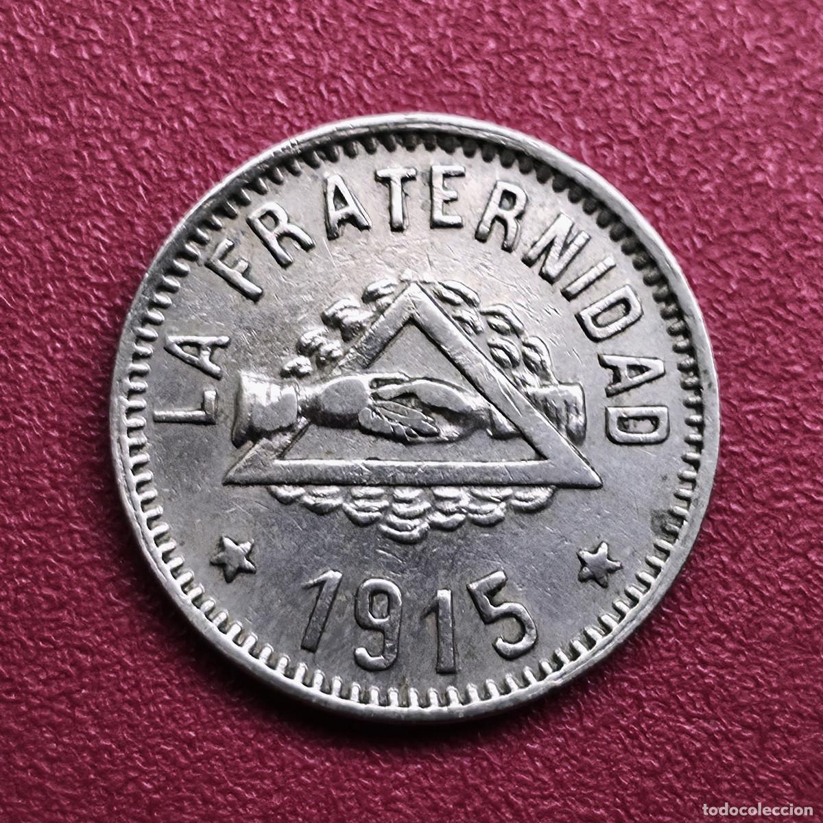 Monedas locales: FICHA LOCAL 1 PESETA COOPERATIVA LA FRATERNIDAD 1915